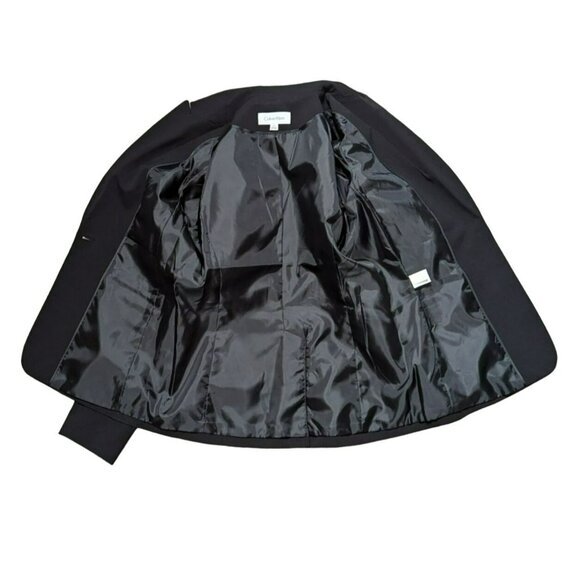 Calvin Klein Tailored Black Blazer Women Size 8 Office Career Minimalist Classic - Picture 6 of 9